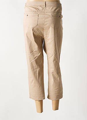 Pantacourt tissage popeline taille normale beige AGATHE & LOUISE femme