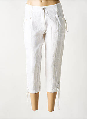 Pantacourt taille haute taille haute blanc MALOKA femme