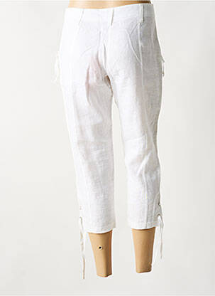 Pantacourt taille haute taille haute blanc MALOKA femme