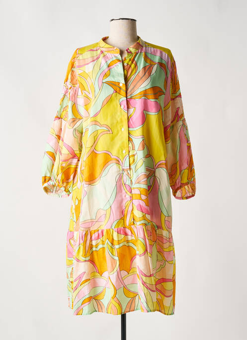 Robe mi-longue manches 3/4 manches 3/4 jaune 0039 ITALY femme