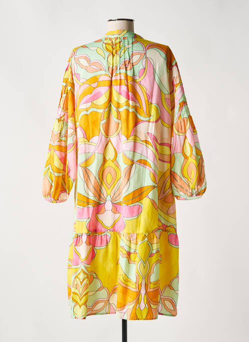 Robe mi-longue manches 3/4 manches 3/4 jaune 0039 ITALY femme