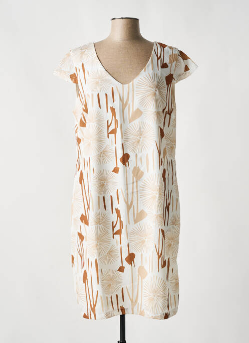 Robe mi-longue blanc LA FEE MARABOUTEE pour femme