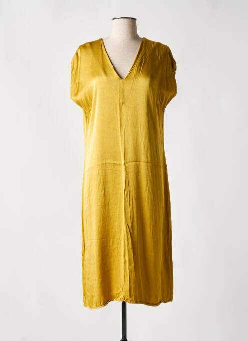 Robe mi-longue jaune LAUREN VIDAL pour femme