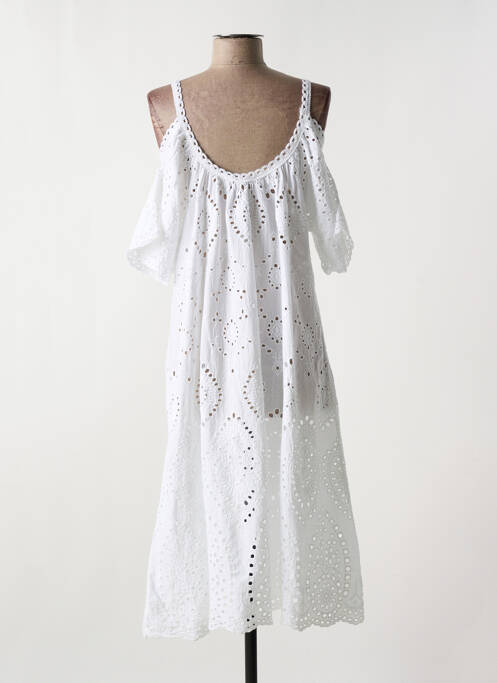 Robe mi-longue blanc MARIE LA LUNE pour femme