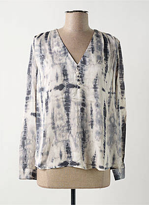 Blouse poignets boutonnés avec fente manches longues gris SUZZY & MILLY femme