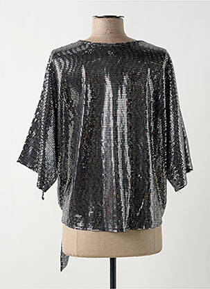 Top stretch manches courtes argent ESPERANCE femme