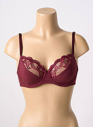 Soutien-gorge effet matière satinée haut soutien-gorge emboitant rouge SIMONE PERELE femme