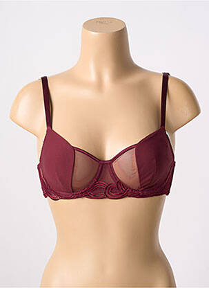 Soutien-gorge effet matière satinée haut soutien-gorge emboitant rouge SIMONE PERELE femme