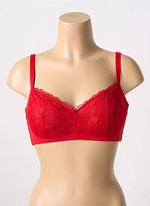 Soutien-gorge effet matière satinée haut soutien-gorge emboitant rouge ETAM femme