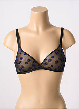 Soutien-gorge effet matière satinée haut triangles noir SIMONE PERELE femme