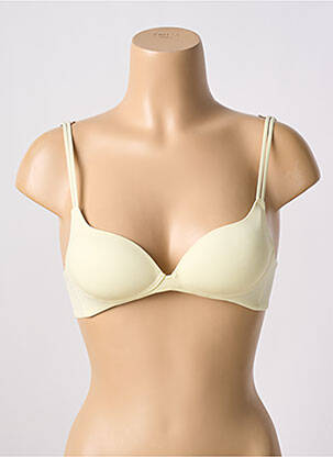 Soutien-gorge effet matière satinée haut soutien-gorge push-up jaune ETAM femme