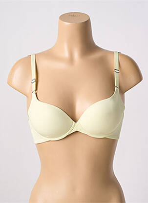 Soutien-gorge effet matière satinée haut soutien-gorge push-up jaune ETAM femme