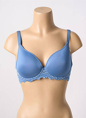 Soutien-gorge effet matière satinée haut soutien-gorge moulé bleu SIMONE PERELE femme