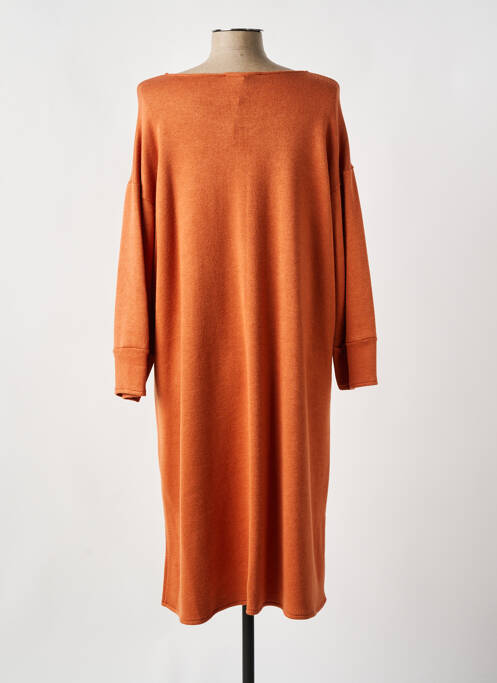 Robe pull stretch manches longues orange FRANCK ANNA femme