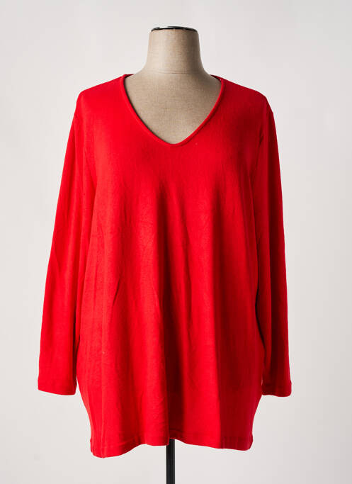 Pull col v manches longues rouge SEE YOU femme
