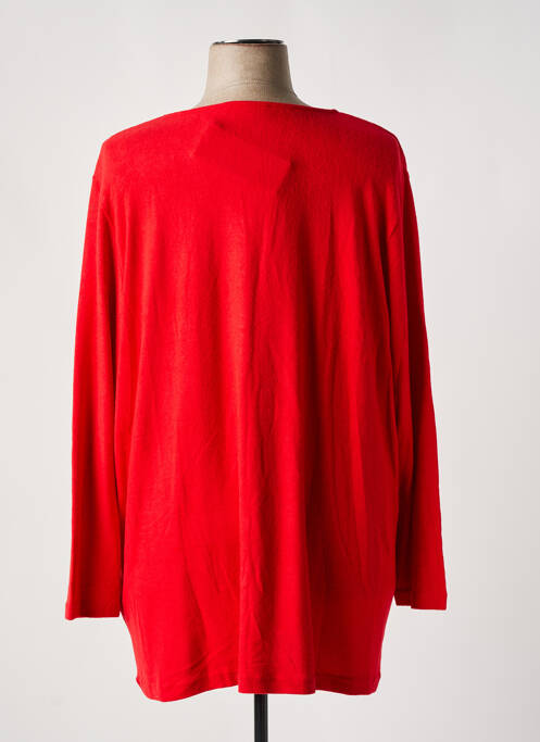 Pull col v manches longues rouge SEE YOU femme