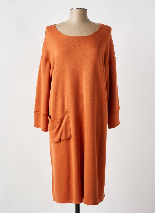 Robe pull orange FRANCK ANNA pour femme