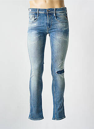 Jeans coupe slim effet usé délavé taille normale bleu REPLAY homme