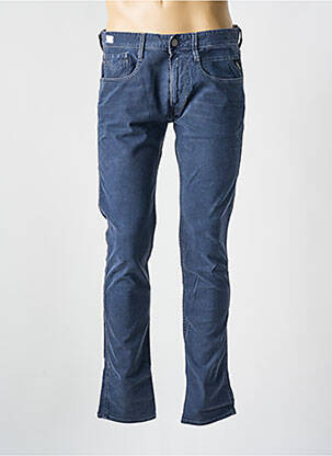 Pantalon slim fermeture zippée sous rabat boutonné taille normale bleu REPLAY homme