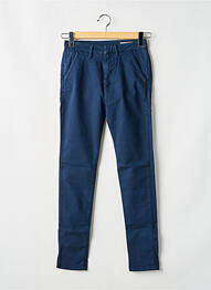 Pantalon chino tissage popeline taille normale bleu REIKO femme