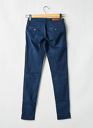 Pantalon chino tissage popeline taille normale bleu REIKO femme