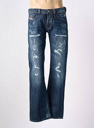 Jeans coupe droite fermeture boutonnée sur le devant taille normale bleu DIESEL homme