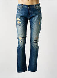 Jeans coupe slim fermeture boutonnée sur le devant taille basse bleu DONOVAN homme