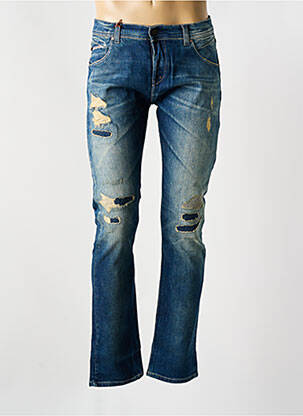 Jeans coupe slim fermeture boutonnée sur le devant taille basse bleu DONOVAN homme