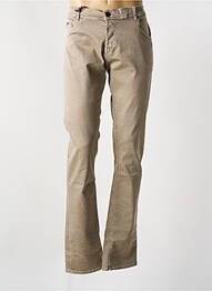 Jeans coupe slim fermeture boutonnée sur le devant taille normale marron DONOVAN homme