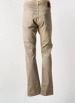 Jeans coupe slim fermeture boutonnée sur le devant taille normale marron DONOVAN homme