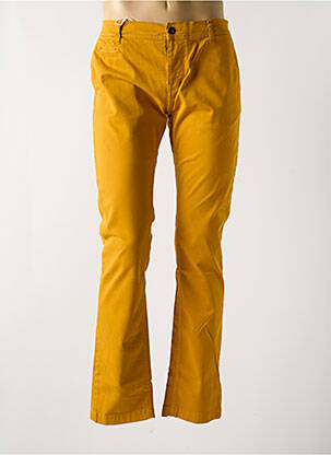 Pantalon chino tissage popeline taille normale jaune DONOVAN homme