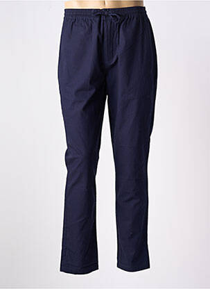 Pantalon droit tissage popeline taille normale bleu MINIMUM homme