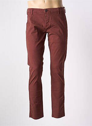 Pantalon chino stretch taille basse marron SELECTED homme