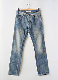 Jeans coupe droite fermeture zippée sous rabat boutonné taille normale bleu FREEMAN T.PORTER homme
