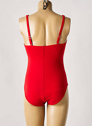 Maillot de bain 1 pièce effet matière satinée haut soutien-gorge moulé rouge SUNFLAIR femme