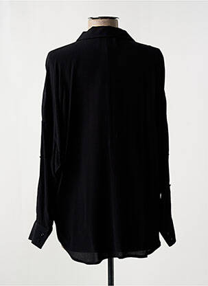 Chemisier tissage crêpe manches longues noir BERENICE femme