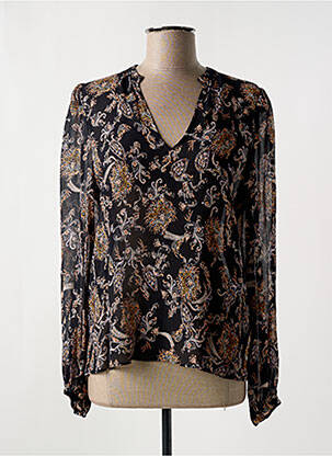 Blouse poignets boutonnés avec fente manches longues noir ZAPA femme