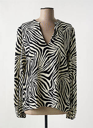 Blouse poignets boutonnés avec fente manches longues noir ZAPA femme
