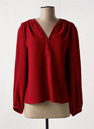 Blouse manches longues manches longues rouge BERENICE femme