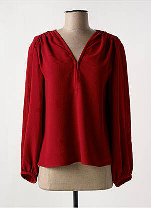 Blouse manches longues manches longues rouge BERENICE femme