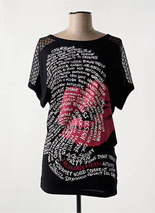 T-shirt imprimé fantaisie manches courtes noir TRUSSARDI JEANS femme