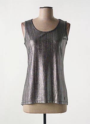 Top stretch sans manche argent TRUSSARDI JEANS femme
