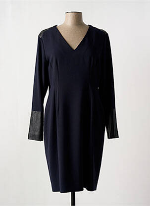 Robe mi-longue coupe fluide manches longues bleu ZAPA femme