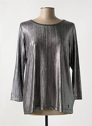 Top stretch manches longues argent TRUSSARDI JEANS femme