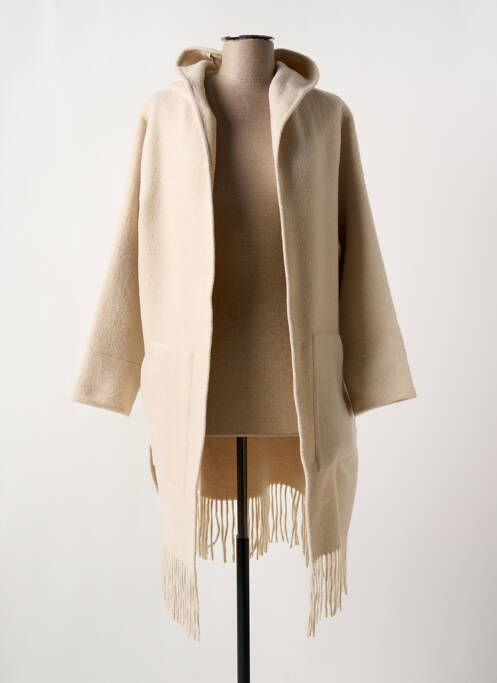 Manteau long beige K-DESIGN pour femme