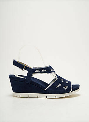 Sandales/nu pieds tissage satiné talon de 4 à 6cm bleu SPIFFY femme