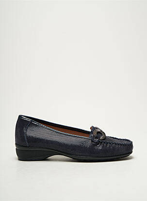 Mocassins tissage satiné talon plat jusqu'à 3cm bleu SEMELFLEX femme