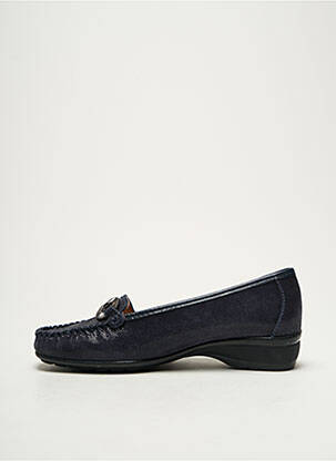 Mocassins tissage satiné talon plat jusqu'à 3cm bleu SEMELFLEX femme