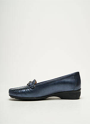 Chaussons/pantoufles tissage satiné talon plat jusqu'à 3cm bleu SEMELFLEX femme