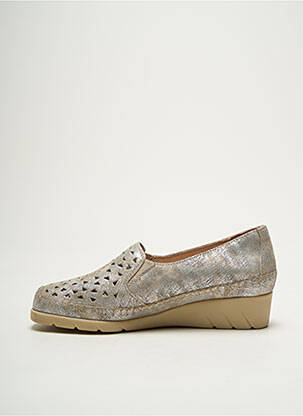 Mocassins tissage satiné talon plat jusqu'à 3cm beige LUXAT femme